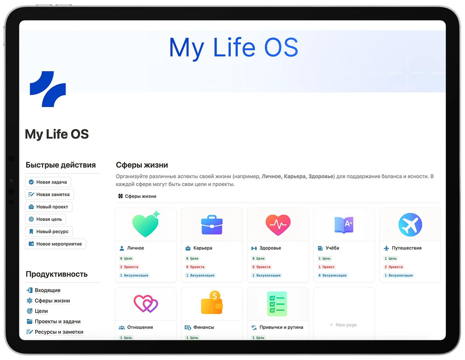 LifePilot на iPad